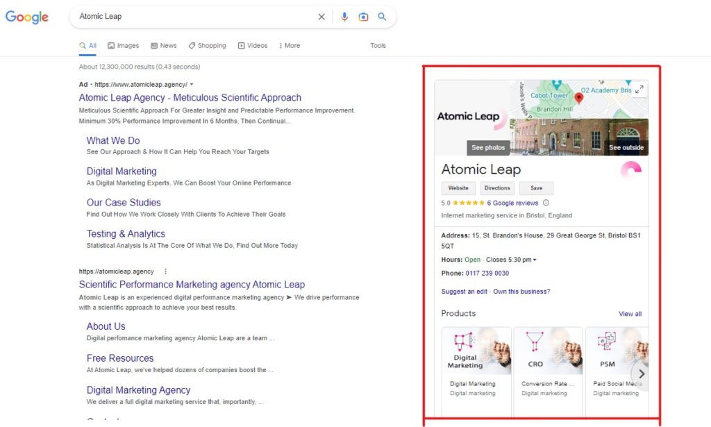 Local Knowledge Graph for local SEO Bristol